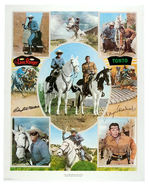 "THE LONE RANGER AND TONTO/CLAYTON MOORE AND JAY SILVERHEELS" AUTOGRAPHED POSTER.