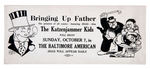 "BALTIMORE AMERICAN" NEWSPAPER PREMIUM COMIC CHARACTER CARDS AND ADVERTISING BLOTTER.