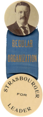 RARE 1904 ROOSEVELT COATTAIL RIBBON BADGE FROM NEW YORK.