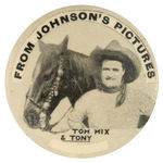 “TOM MIX & TONY” FIRST SEEN BUTTON FROM AUSTRALIA.