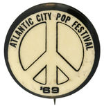 “ATLANTIC CITY POP FESTIVAL ‘69” FEATURING PEACE SYMBOL DESIGN.