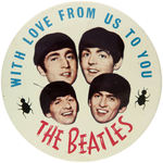 "THE BEATLES" PAIR OF VERY SCARCE MID-1960s LARGE BUTTONS.