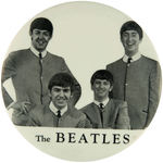 "THE BEATLES" PAIR OF VERY SCARCE MID-1960s LARGE BUTTONS.