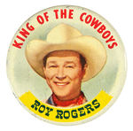 “KING OF THE COWBOYS” ROY ROGERS POST’S CEREALS PREMIUM BUTTON AND BEANY WITH ORIGINAL MAILER.