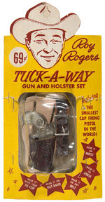 “ROY ROGERS TUCK-A-WAY GUN AND HOLSTER SET” ON CARD.