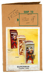 “SUPERMAN” BOXED CERAMIC FIGURAL COOKIE JAR.