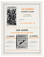 "AMERICAN MADE QUALITY MARBLES" RETAILER'S FOLDER.