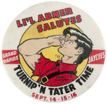 LI'L ABNER BUTTON DESIGNED BY AL CAPP FOR 1951 EVENT CAPP PARTICIPATED IN.