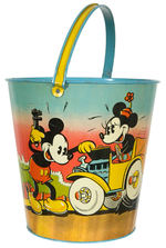 MICKEY AND MINNIE MOUSE AND DONALD DUCK OUTSTANDING SAND PAIL IN CHOICE CONDITION.