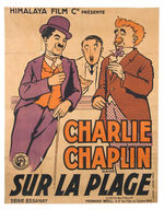 CHARLIE CHAPLIN "BY THE SEA" FRENCH MOVIE POSTER.