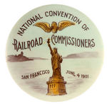 "NATIONAL CONVENTION OF RAILROAD COMMISSIONERS" RARE 1901 BUTTON.