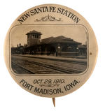 RAILROAD STATION DEPICTED ON FOUR ITEMS.