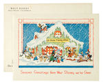 DISNEY STUDIO CHRISTMAS CARD FOR 1935 WITH ENVELOPE.