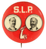 SOCIALIST LABOR PARTY RARE 1908 JUGATE BUTTON HAKE SLP#3.