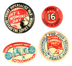 FOUR AMERICAN COMMUNIST PARTY 1930S BUTTONS.