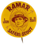 "RAMAR SAFARI SCOUT" RARE 1950s TV CLUB BUTTON.