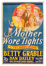 "MOTHER WORE TIGHTS" BETTY GRABLE ONE-SHEET MOVIE POSTER.