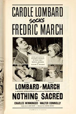 "NOTHING SACRED" BOXING THEME MOVIE PRESSBOOK W/ LOMBARD/ MARCH.