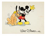 MICKEY MOUSE AND PLUTO FAN CARD W/ENVELOPE AND STUDIO LETTER.