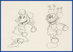 MICKEY'S MELLERDRAMMER PRODUCTION DRAWING FEATURING MICKEY & MINNIE MOUSE.