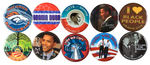 BARACK OBAMA GROUP OF TEN BUTTONS OBTAINED AT THE 2008 DENVER DEMOCRATIC NATIONAL CONVENTION.