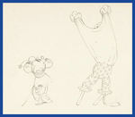 CAMPING OUT PRODUCTION DRAWING SEQUENCE FEATURING MINNIE MOUSE & CLARABELLE COW.