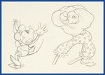 CAMPING OUT PRODUCTION DRAWING SEQUENCE FEATURING MINNIE MOUSE & CLARABELLE COW.