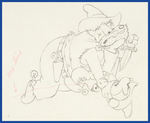 TWO-GUN MICKEY PRODUCTION DRAWING FEATURING MICKEY MOUSE.