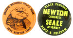 BLACK PANTHERS HUEY NEWTON AND BOBBY SEALE 1968 LOCAL CAMPAIGN BUTTONS.