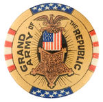 GRAPHIC GOLD-DRENCHED "GRAND ARMY OF THE REPUBLIC" BUTTON FROM POTTER COLLECTION.