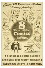 “BLUE BEETLE” NEWSPAPER DEBUT ANNOUNCEMENT PAGE.