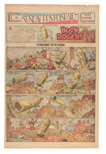 “BUCK ROGERS” 1930 FIRST YEAR LOT OF 32 FULL SUNDAY PAGES INCLUDING FIRST PAGE.