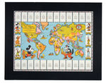 "MICKEY MOUSE GLOBE TROTTERS" PREMIUM MAP AND EXTENSIVE GROUP OF CARDS AND PUBLICATIONS.