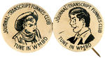 "JOURNAL-TRANSCRIPT FUNNIES CLUB" GROUP OF FOUR CHARACTER BUTTONS.