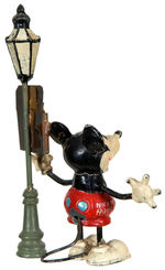 “MICKEY MOUSE” GERMAN METAL FIGURE WITH CALENDAR ON LAMPPOST.