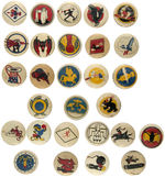 KELLOGG'S PEP CEREAL 28 OF 36 WWII MILITARY INSIGNIA BUTTONS.