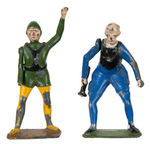 BUCK ROGERS CAST METAL FIGURE PAIR BY BRITAINS.