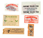 CRACKER JACK  MAGIC TRICKS/FORTUNE TELLERS/OTHER JAPANESE PAPER PREMIUMS.