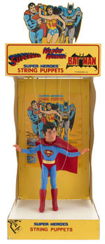 "SUPER-HEROES STRING PUPPETS" ANIMATED STORE DISPLAY WITH SUPERMAN MARIONETTE.