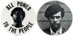 BLACK PANTHER HUEY NEWTON PAIR OF PORTRAIT BUTTONS CIRCA 1968.