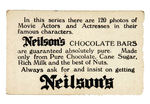 "NEILSON'S CHOCOLATE BARS MOVIE ACTORS AND ACTRESSES" CARDS.