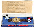 "MICKEY MOUSE INGERSOLL" RARE BOXED GOLD ELECTRO-PLATED WRISTWATCH (1ST BOXED VERSION).