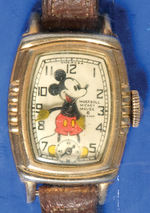 "MICKEY MOUSE INGERSOLL" RARE BOXED GOLD ELECTRO-PLATED WRISTWATCH (1ST BOXED VERSION).