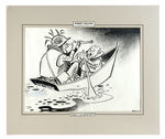 LYNDON B. JOHNSON/VIETNAM-RELATED POLITICAL CARTOON ORIGINAL ART PAIR.