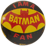 BATMAN FIVE BUTTONS FROM THE VERY SCARCE 1” SIZE OF THIS SET.