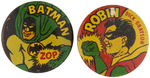 BATMAN FIVE BUTTONS FROM THE VERY SCARCE 1” SIZE OF THIS SET.