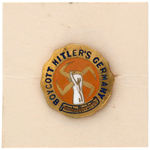 "BOYCOTT HITLER'S GERMANY" PAIR OF ENAMEL PINS AND PAIR OF ENAMEL STUDS.