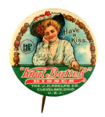 "'KNUT BUTTER' KISSES" BEAUTIFUL AND RARE CANDY BUTTON.