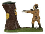 "TEDDY AND THE BEAR" CLASSIC CAP-FIRING MECHANICAL BANK.