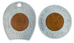 LONE RANGER PAIR OF ENCASED GOOD LUCK PENNIES.